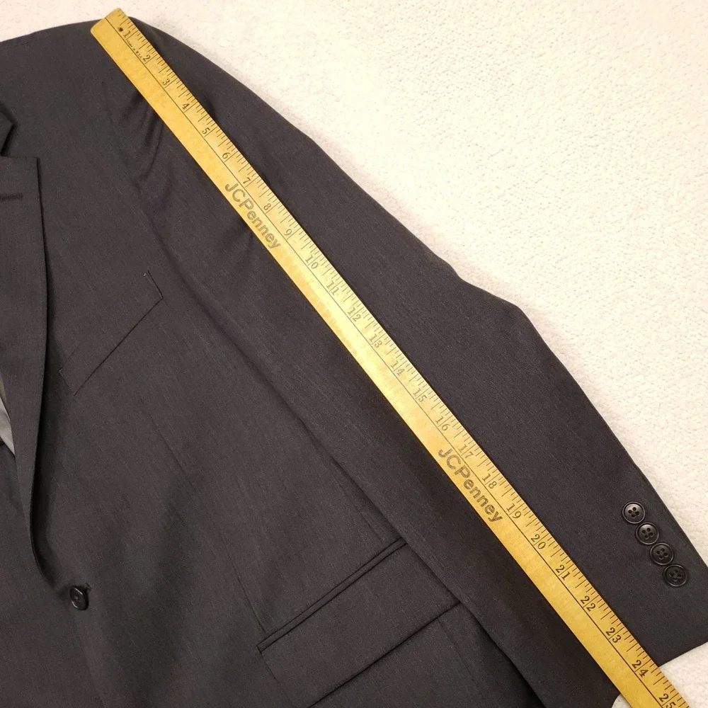 Jos. A. Bank Suit Mens 42R 36W Gray Tailored Fit Executive Wool 2-Piece Set